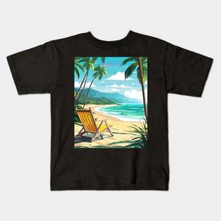 Jamaican Beach Art Print Kids T-Shirt